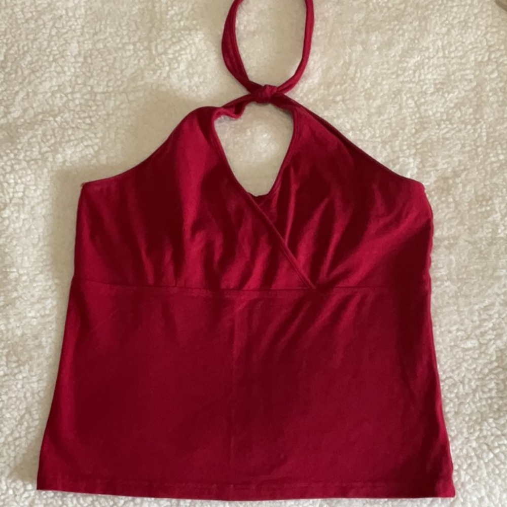 Elegant Red Halter Top
